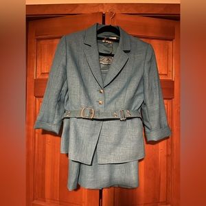 Tahari Blue Skirt Suit sz 12P